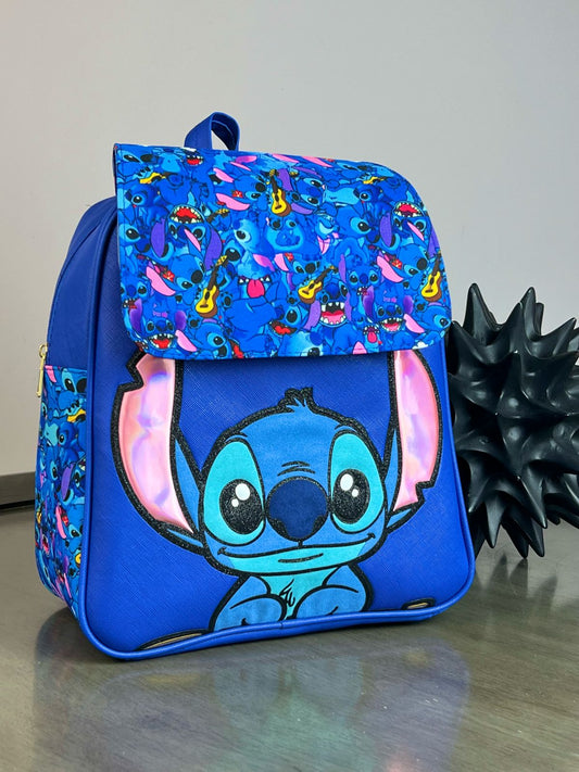 MOCHILA PERSONAJE STITCH AZUL REY
