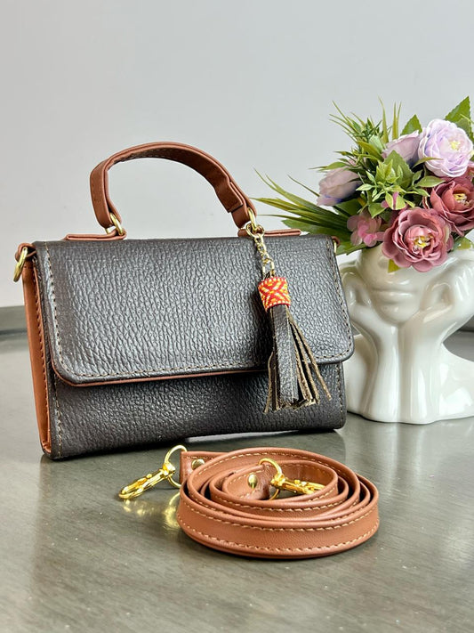 CROSSBODY DELIA CHOCOLATE TEXTURA