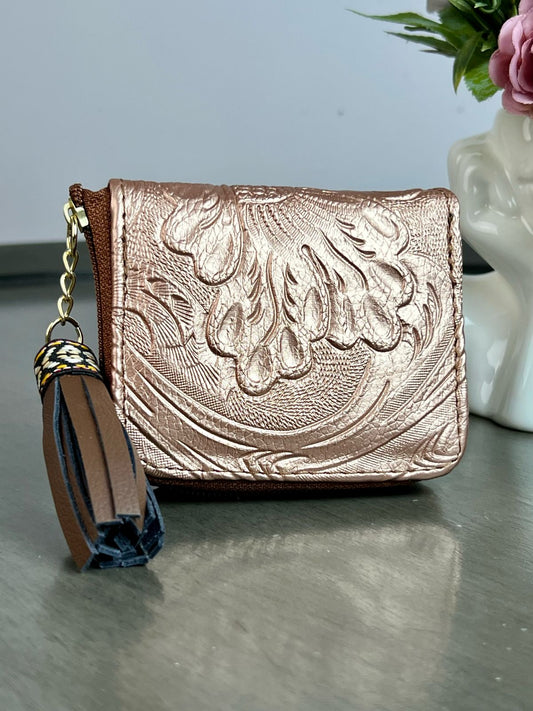 MONEDERO PIEL COBRE