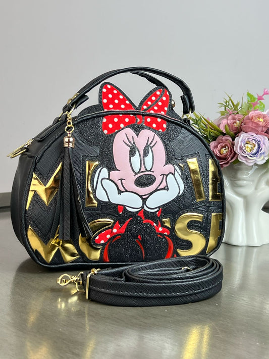 MALETITA PERSONAJE MINNIE NEGRO LETRAS DORADO
