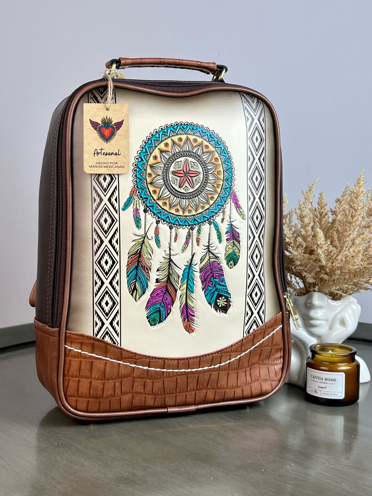DB MOCHILA VENECIA ATRAPASUEÑOS HUESO-CAMEL