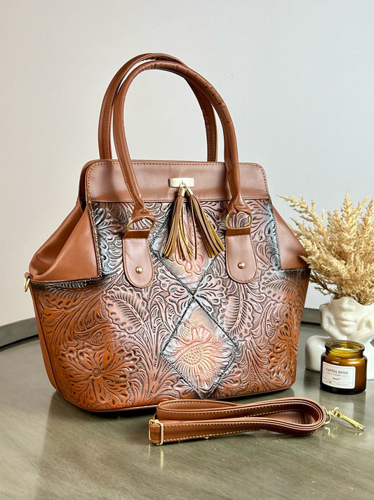 MOD. DOMDAR BROCHE CAMEL ROMBOS