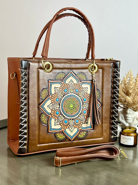 MOD. CRIS CUADRADA CAFE MANDALA COLORES