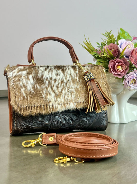 CROSSBODY DELIA FERRERO PELO MARRÓN