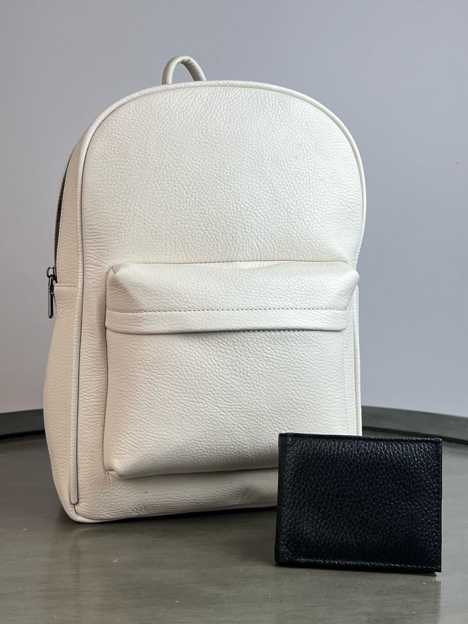 MOCHILA DE PIEL COLOR HUESO