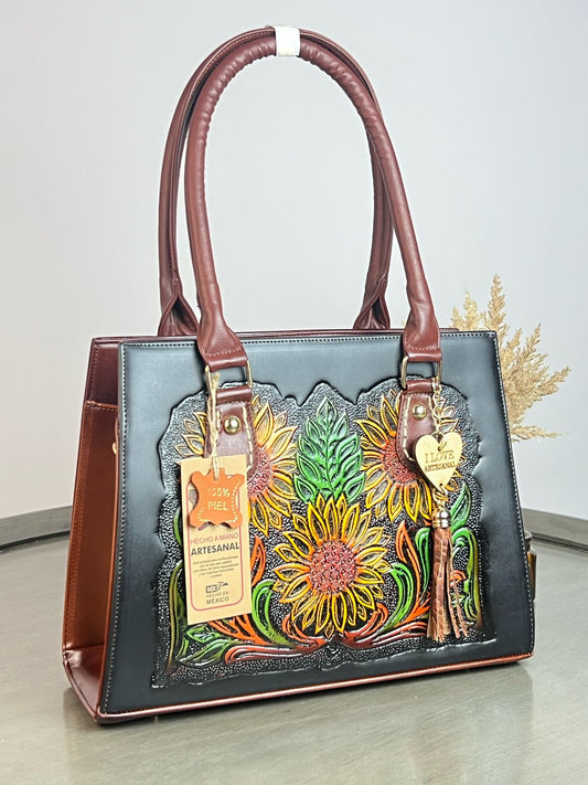 MOD ARTESANAL CATALINA NEGRO GIRASOLES