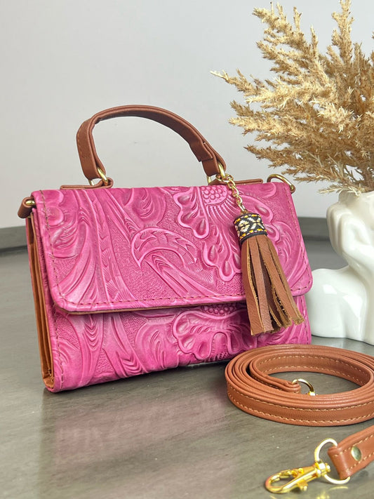 CROSSBODY DELIA FRAMBUESA/CAMEL