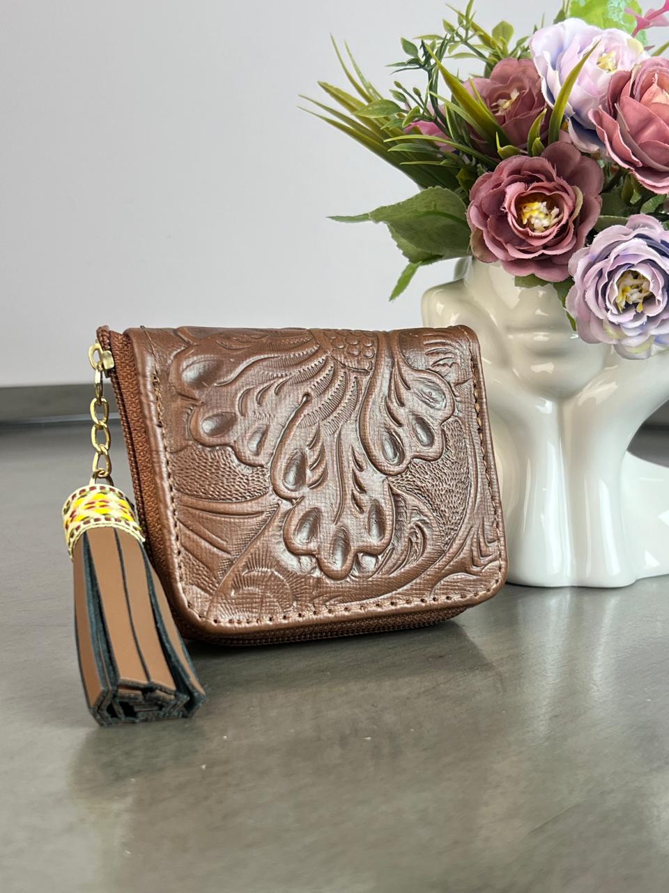 MONEDERO PIEL CHOCOLATE
