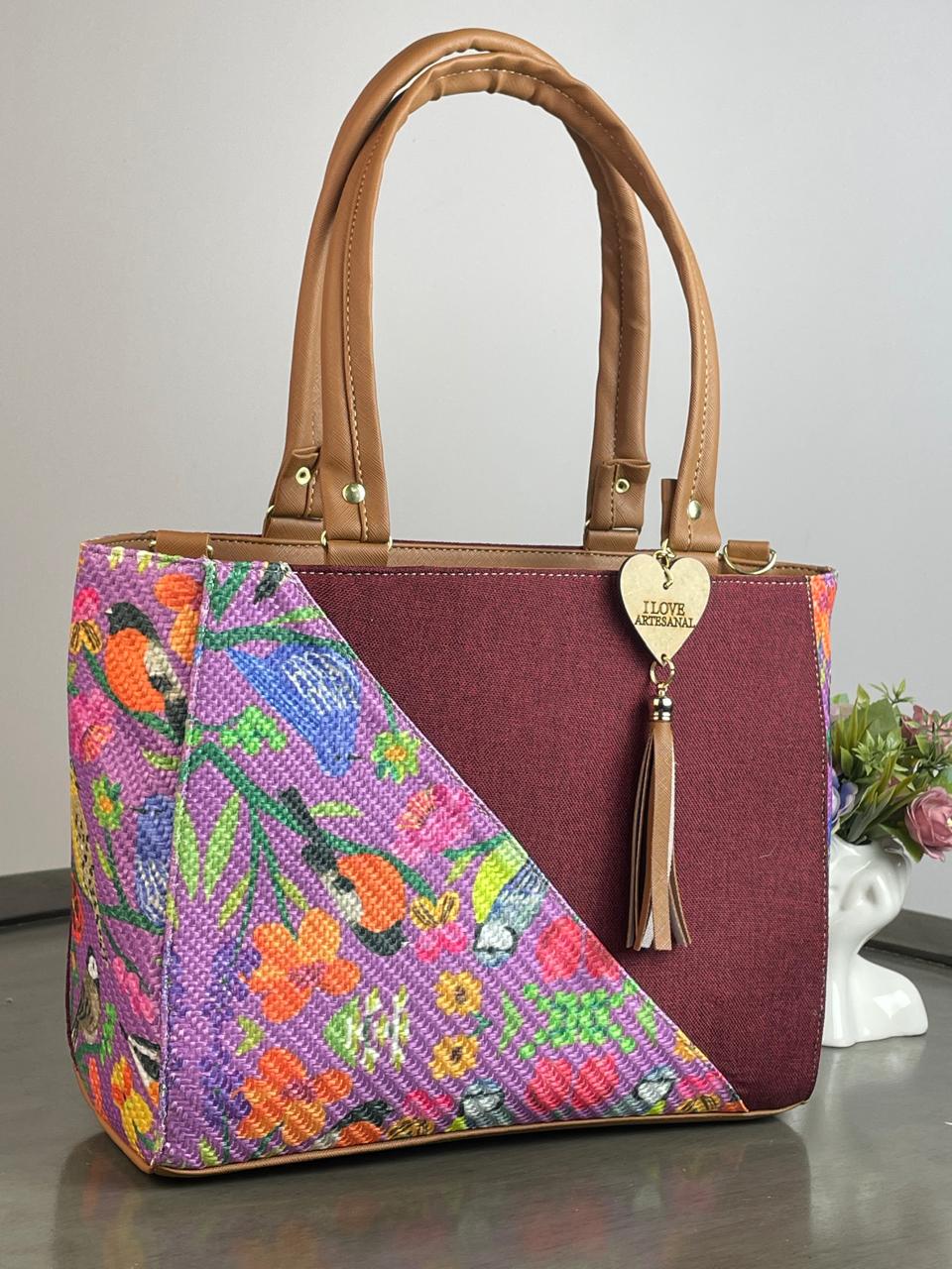 YUTE MODELO DIAGONAL VINO/LILA FLORES