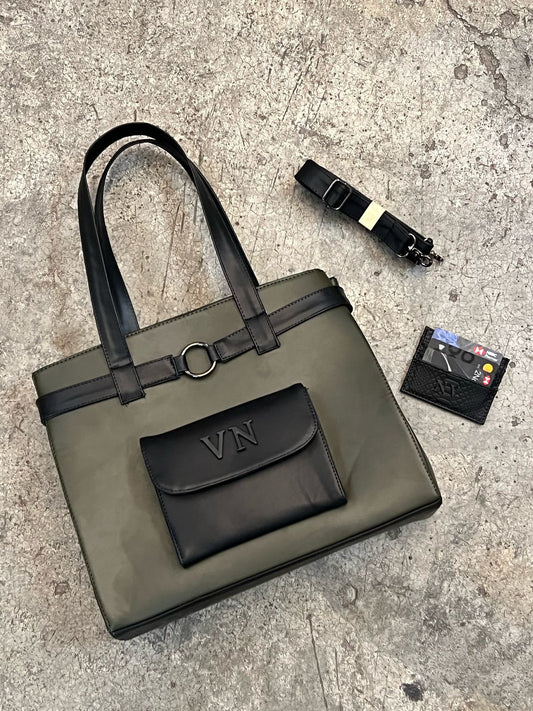 TOTE CARGO VERDE MILITAR/NEGRO