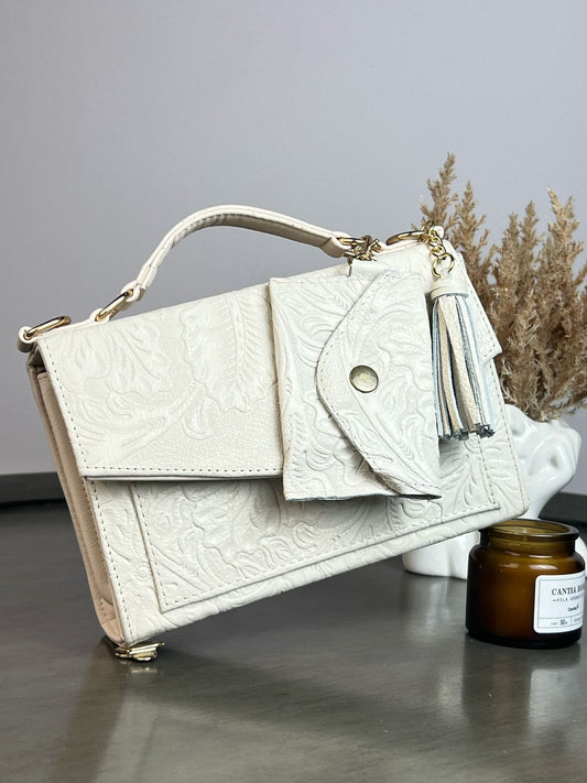 CROSSBODY PALOMA GRABADO HUESO