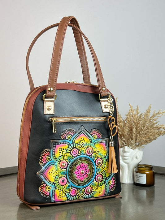 MOD. DOMDAR MOCHILA BIBI MANDALA NEGRO COLORES