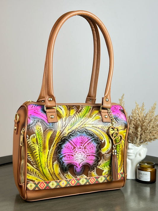 MOD. DOMDAR MIREYA CAMEL FLORES ROSA AMARILLO