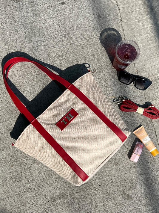 YUTE MODELO LISA COLOR NATURAL/ROJO