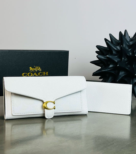 CARTERA COACH BROCHE HUESO LISO