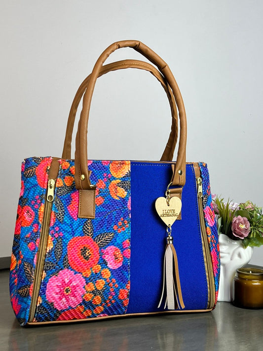 YUTE MODELO DOBLE CIERRE COBALTO FLORES FIUSHA
