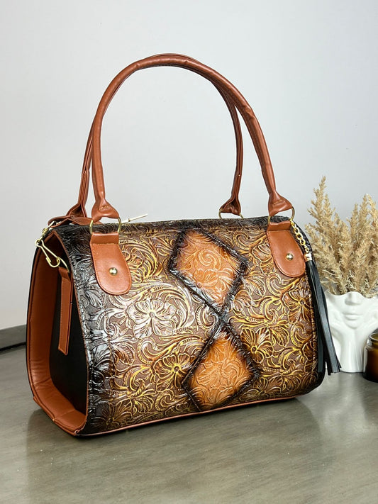 MOD CRIS CILINDRO ROMBOS CAMEL/NEGRO