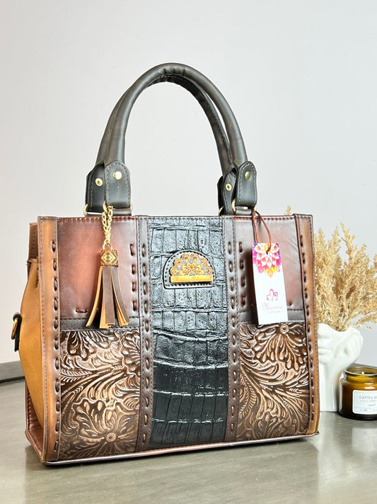 MAOMA GDE ESMERALDA LAGARTO MARRÓN/NEGRO