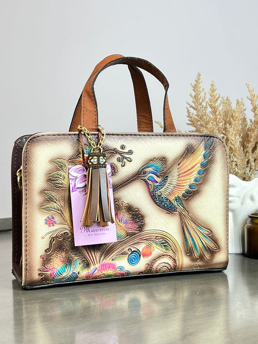 MAOMA CROSSBODY COLIBRI HUESO/COLORES QUEMADO