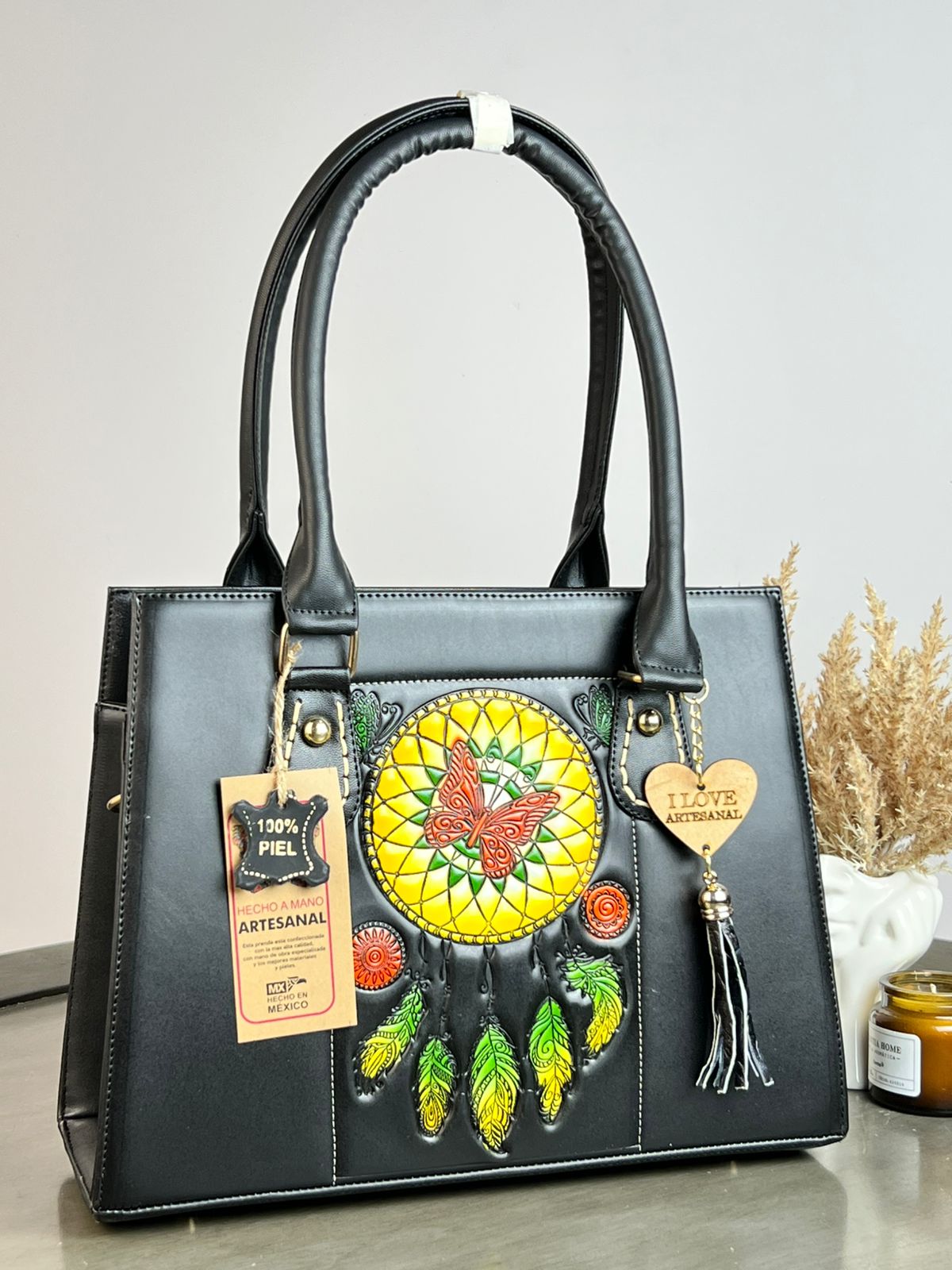 UB MOD ARTESANAL CATALINA NEGRO ATRAPASUEÑOS AMARILLO