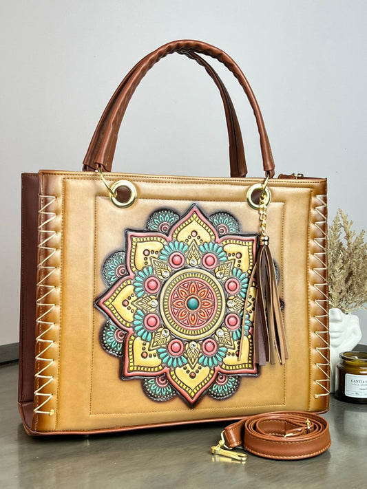 MOD. CRIS CUADRADA AVELLANA MANDALA COLORES