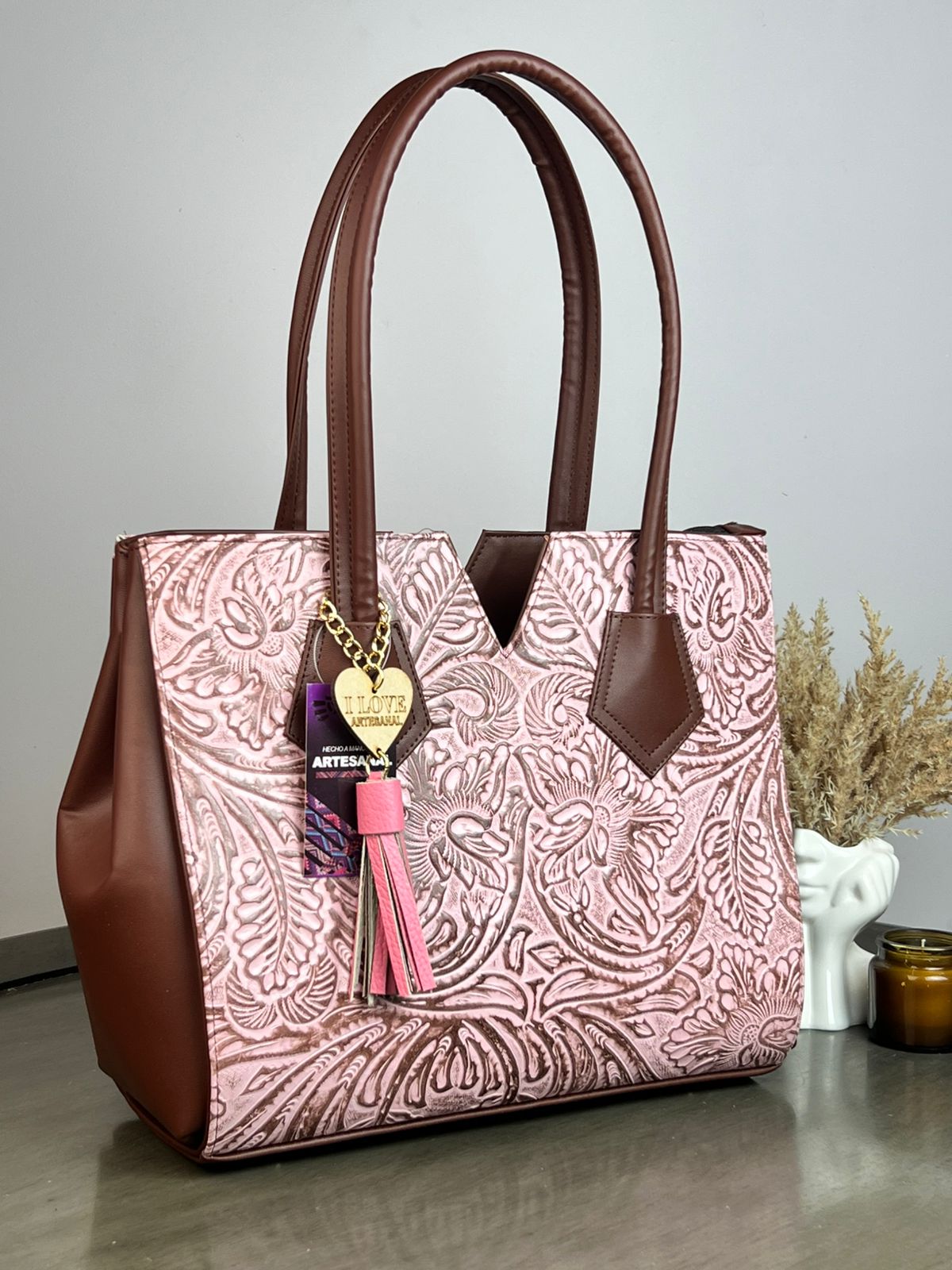 BOLSA RUD GRABADO ROSA/COMINO