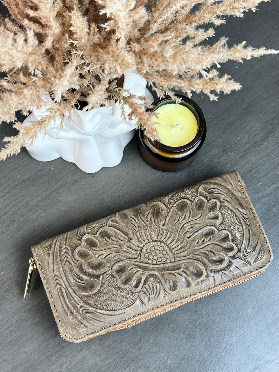 CARTERA 1 CIERRE FLORES TAUPE