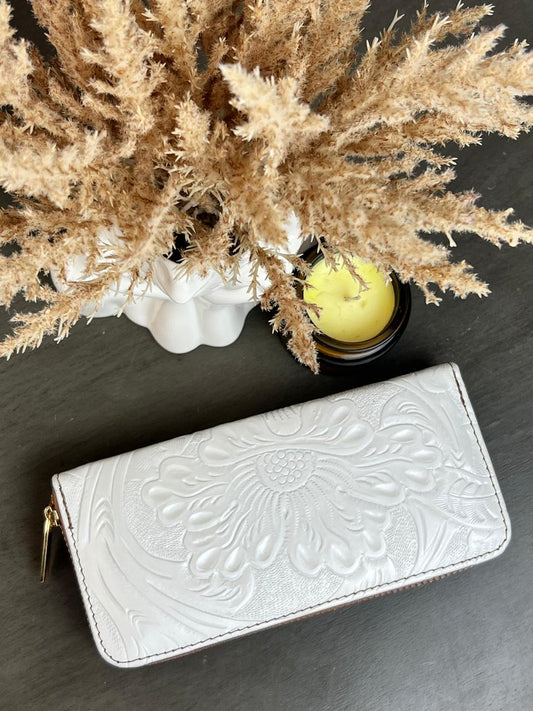 CARTERA 1 CIERRE FLORES BLANCO
