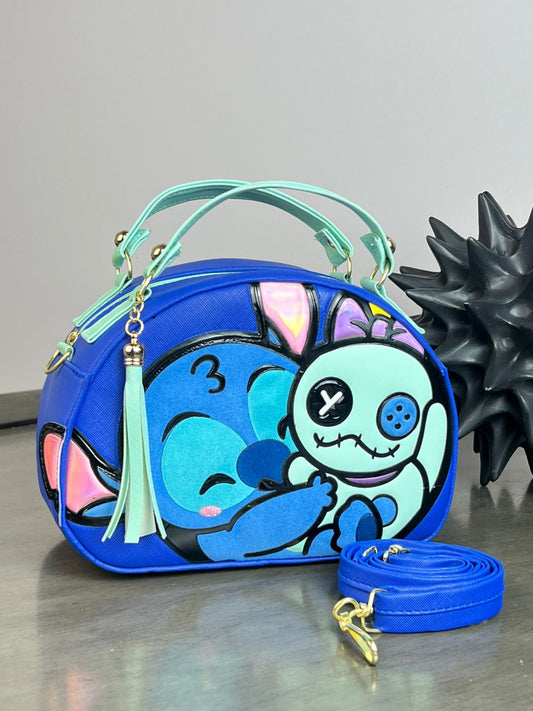 MALETITA PERSONAJE STITCH AZUL/MENTA TRAPO