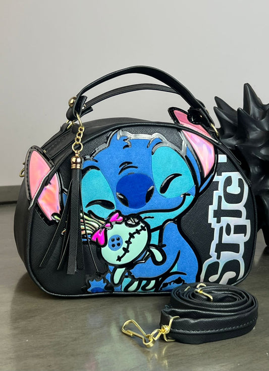 MALETITA PERSONAJES STITCH NEGRO ABRAZO