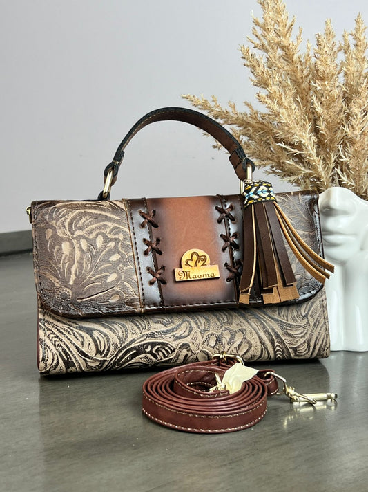 MAOMA DELIA 1.0 FRANJA LISO GRABADO ARENA/CAMEL