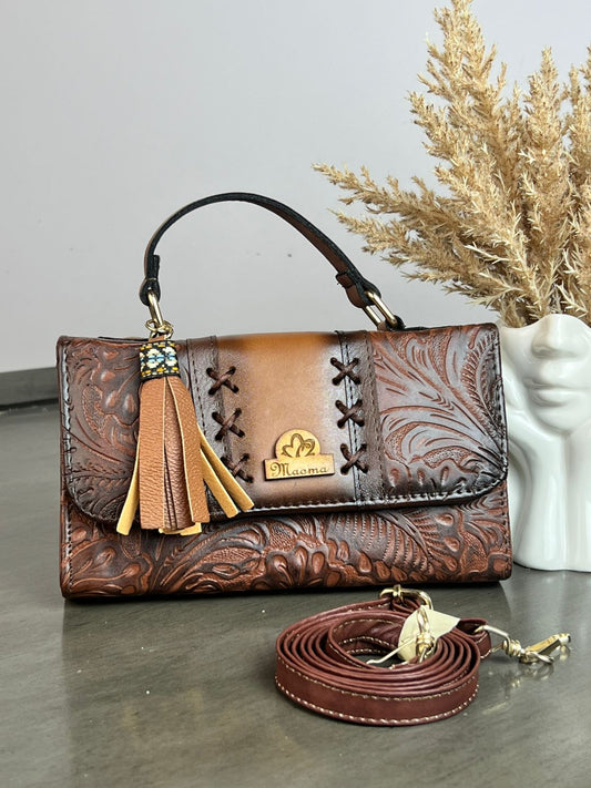 MAOMA DELIA 1.0 FRANJA LISO GRABADO COMINO/CAMEL