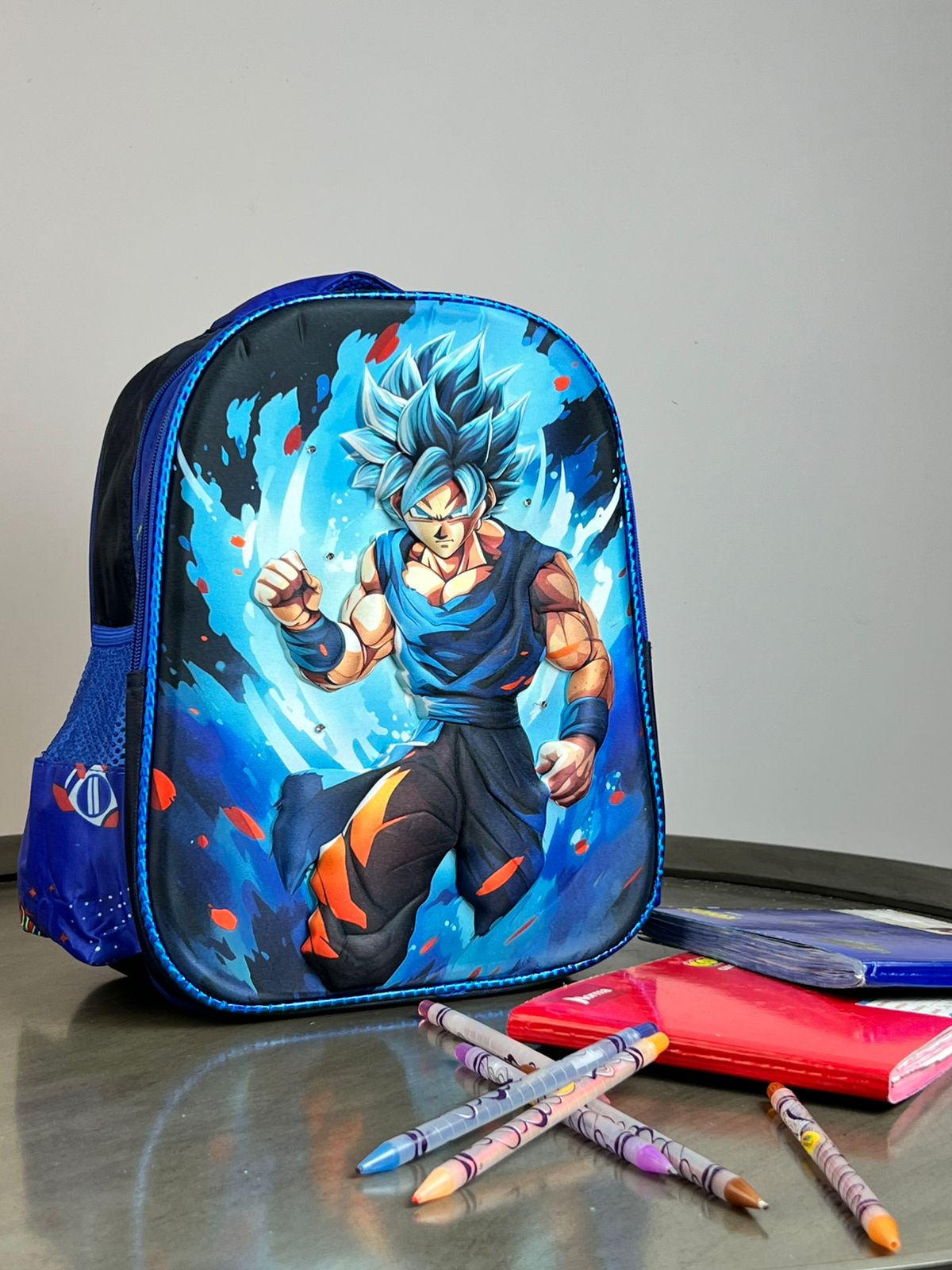 MOCHILA KYNDER PERSONAJES 3D BLUE GOKU