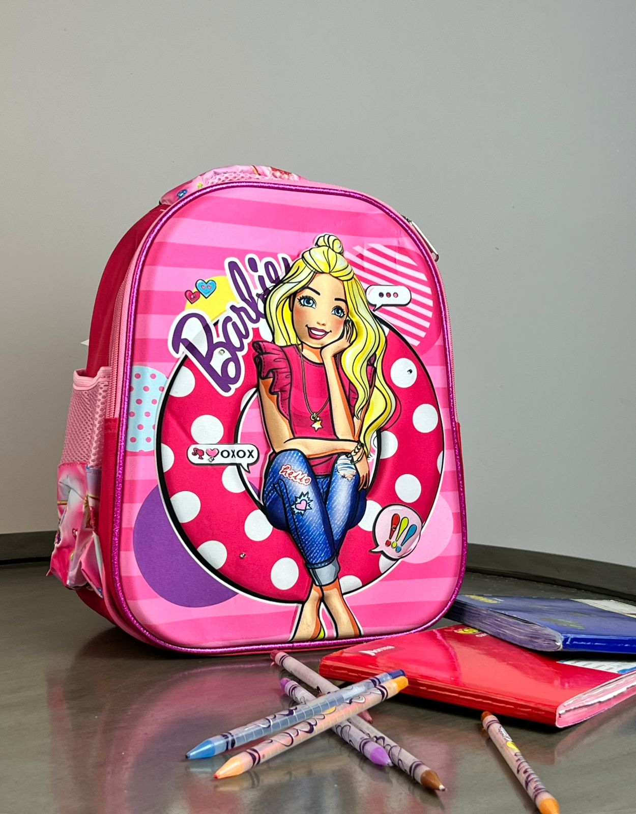 MOCHILA KYNDER PERSONAJES 3D BARBIE ROSA