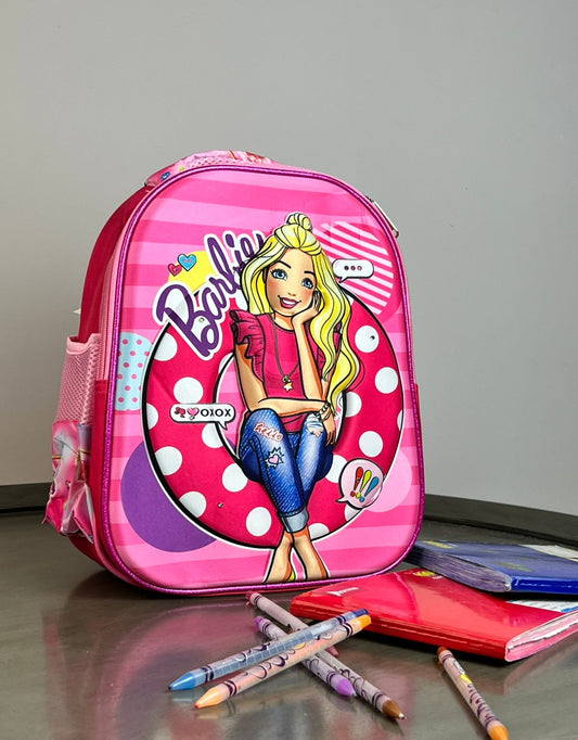 MOCHILA KYNDER PERSONAJES 3D BARBIE ROSA