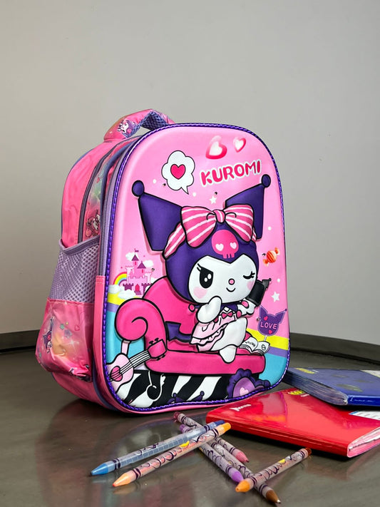 MOCHILA KINDER PERSONAJES 3D KUROMI ROSA