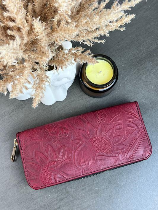 CARTERA 1 CIERRE GIRASOLES MERLOT