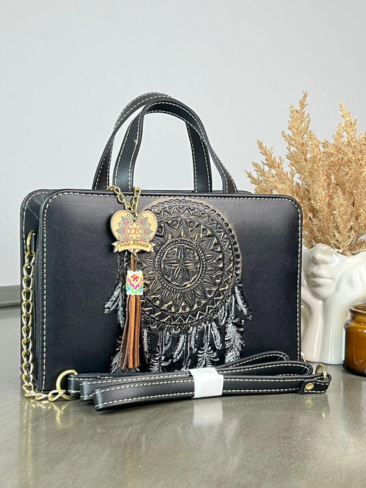 DB CROSSBODY ATRAPASUEÑOS NEGRO/DORADO Y PLATA