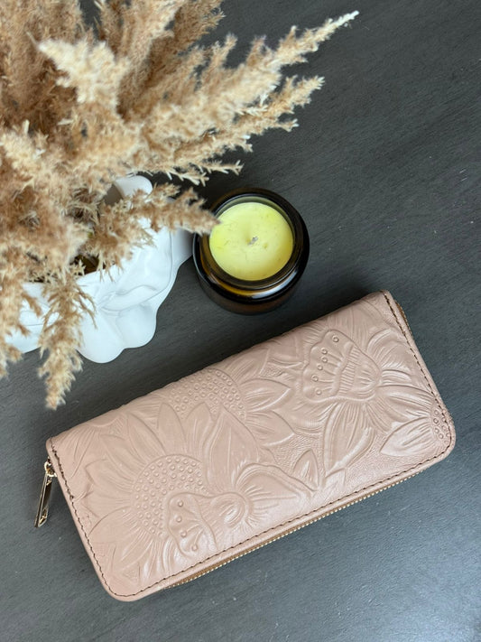 CARTERA 1 CIERRE GIRASOLES MAQUILLAJE