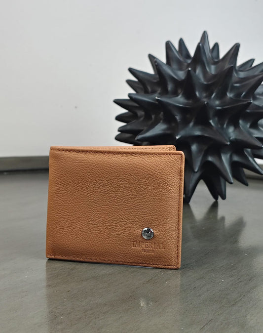 CARTERA HORSE PIEL COLOR CAMEL LOGO GRABADO