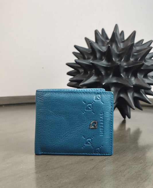 CARTERA HORSE PIEL GRABADA COLOR INDIGO