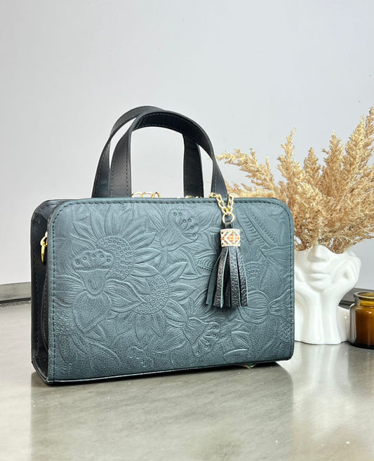 CROSSBODY DOBLE CARA GIRASOLES OXFORD OBSCURO