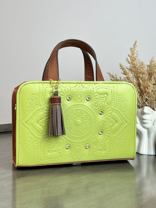 CROSSBODY DOBLE CARA MANDALA CRISTALES LIMÓN