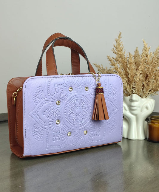 CROSSBODY DOBLE CARA MANDALA CRISTALES LILA