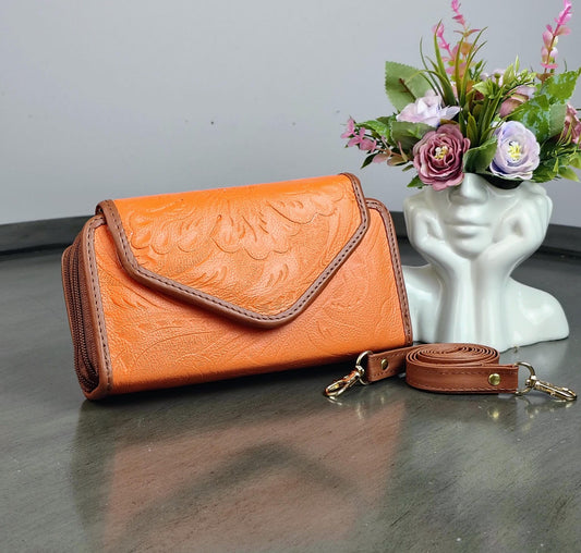 CARTERA PIEL TAPA CHABACANO