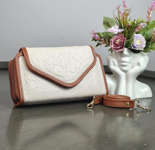 CARTERA PIEL TAPA CREMA