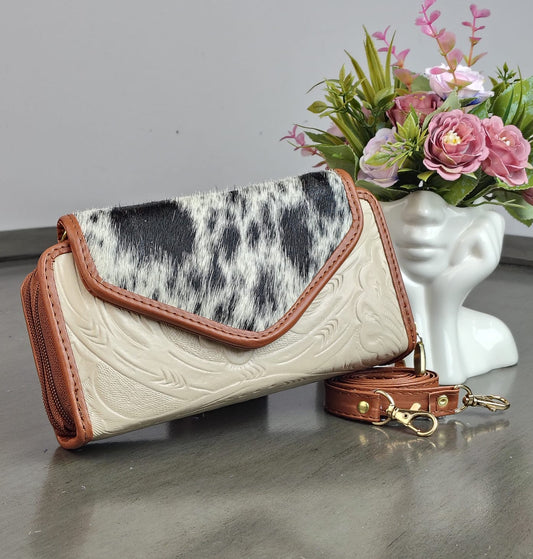 CARTERA PIEL TAPA PELO HUESO