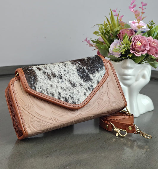 CARTERA PIEL TAPA PELO MAQUILLAJE