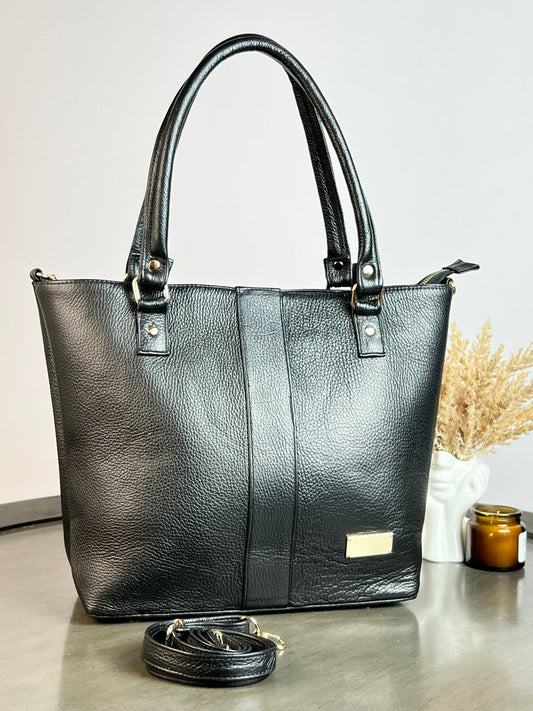 BOLSO PIEL GENOVEVA NEGRO