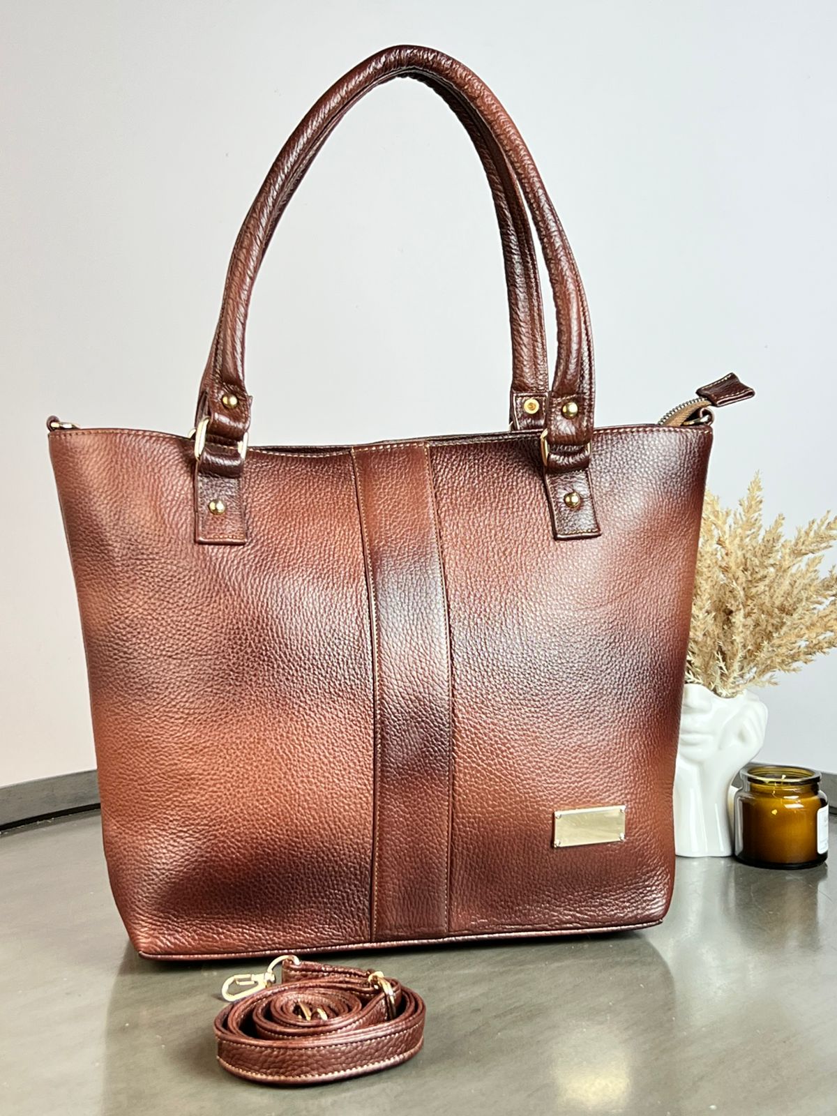 BOLSO PIEL GENOVEVA MARRON